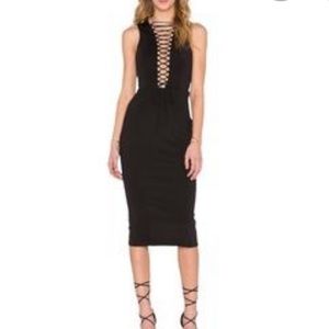 Rise of Dawn cutout front Midi Dress Black Size Small Never worn